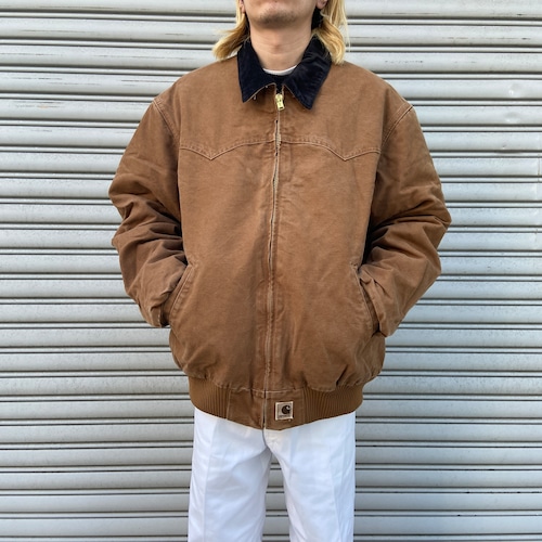 『送料無料』90s Carhartt サンタフェジャケット　ダックジャケット　ブラウン　XL