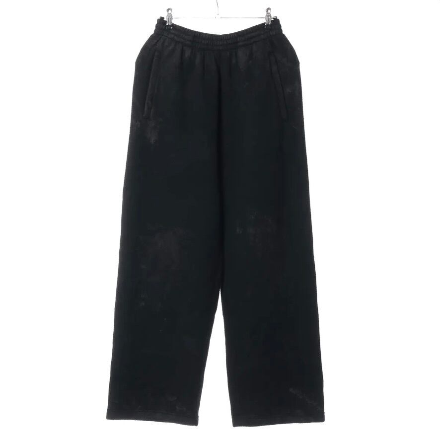 Rare◇BALENCIAGA 22SS Sweatpants Baggy Wide Fleece Dirty Finish Black XS Unisex
