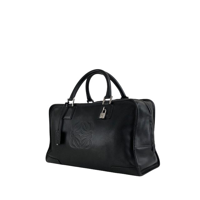 LOEWE ロエベ アマソナ36 ハンドバッグ ブラック アナグラム レザー ミニボストン vintage ヴィンテージ オールド gc7zrx