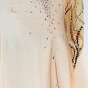 社交ダンス 衣装 スタンダード ドレス スタンダードドレス ワンピース フロート デモ 競技 ダンス パーティ 発表会 ピンク系 ゴールド系 HIROKO YAMAGUCHI ヒロコヤマグチ 落ち感 綺麗 高級感 上品 エレガント スカート2枚重ね 女性用 競技服 ワンピースドレス 上品デザイン ダンスファッション 発表会ドレス パーティードレス