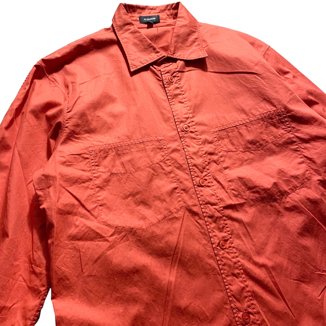 JIL SANDER cotton orange shirt