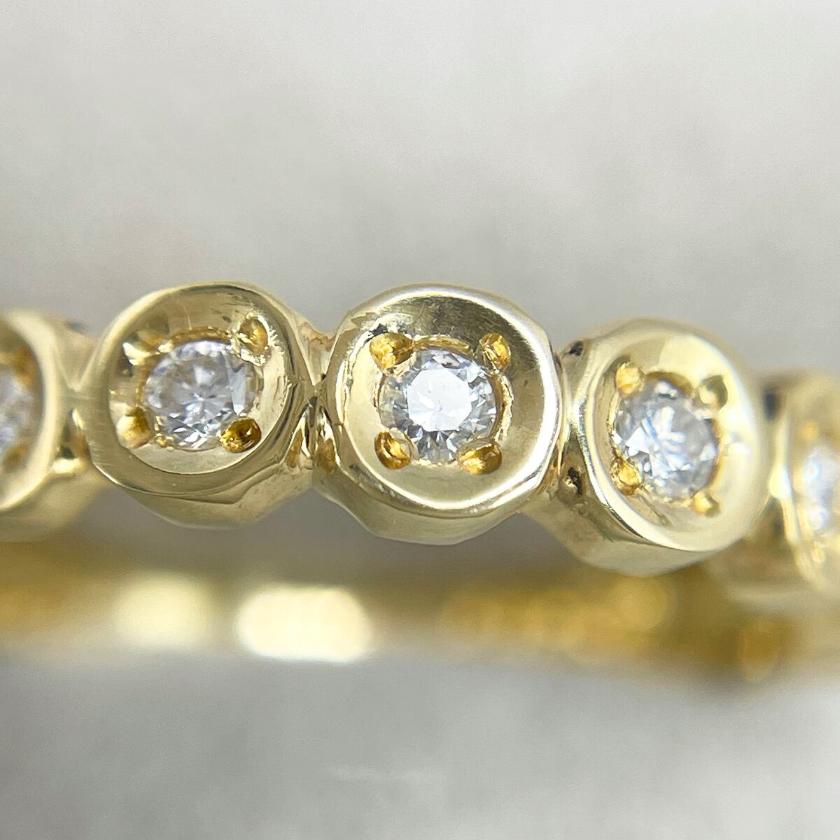 K18 天然ダイヤモンド 0.12ct ハーフエタニティリング | JEWELRY LAND 