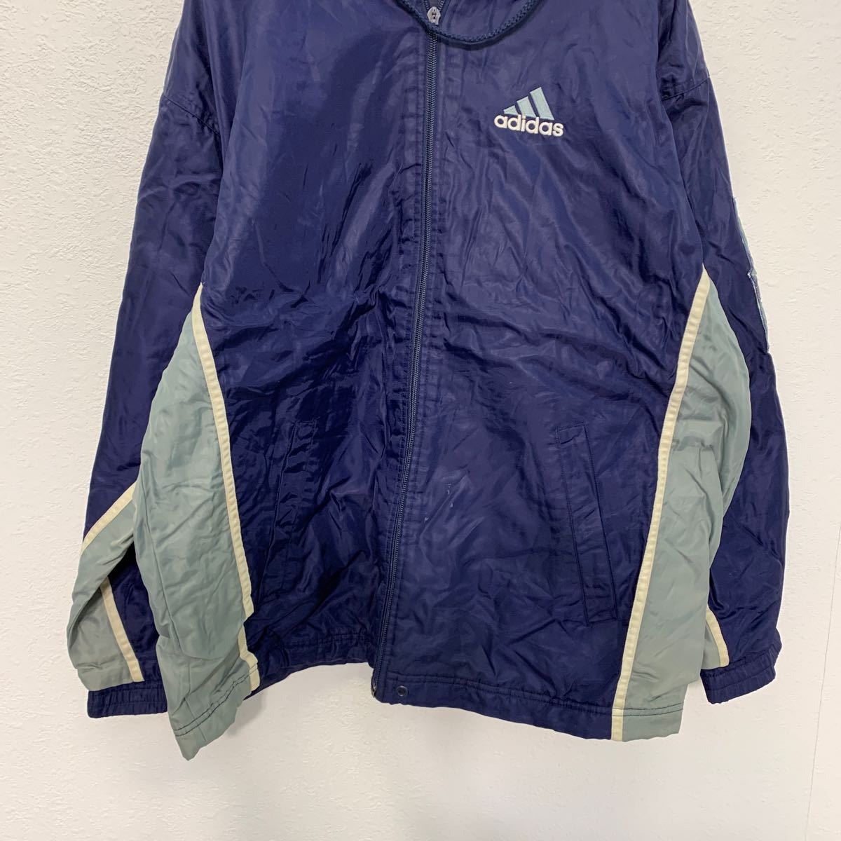 adidas ナイロンジャケット S ネイビー アディダス スポーツ 古着卸