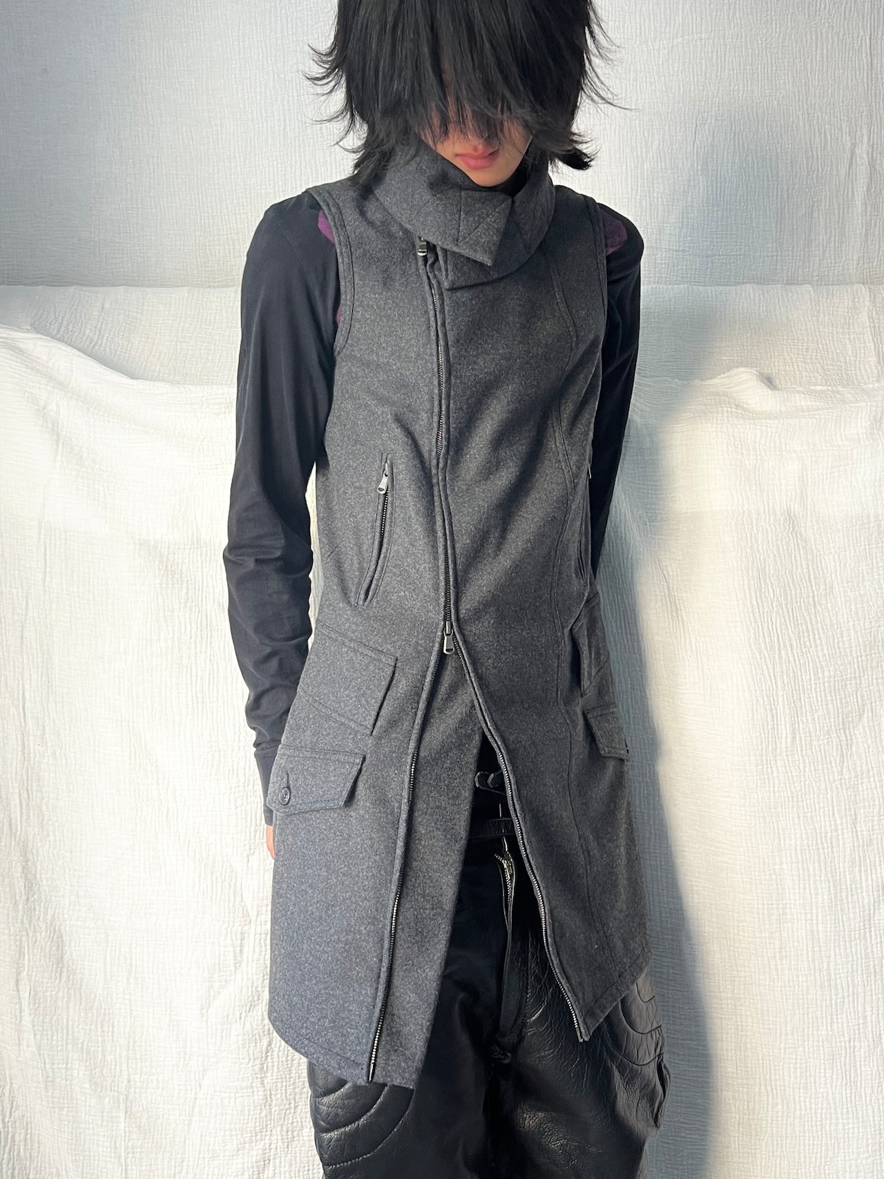 "DIESEL" Wool Deformation Long Vest