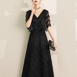 Black sequin maxi dress S1788