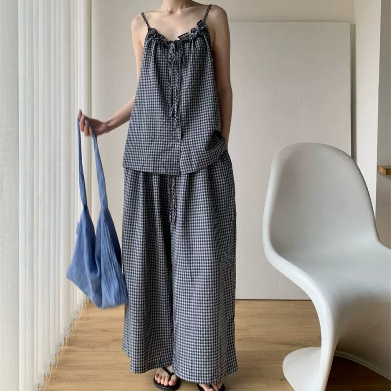 Check Cami & Wide Pants Setup 01334