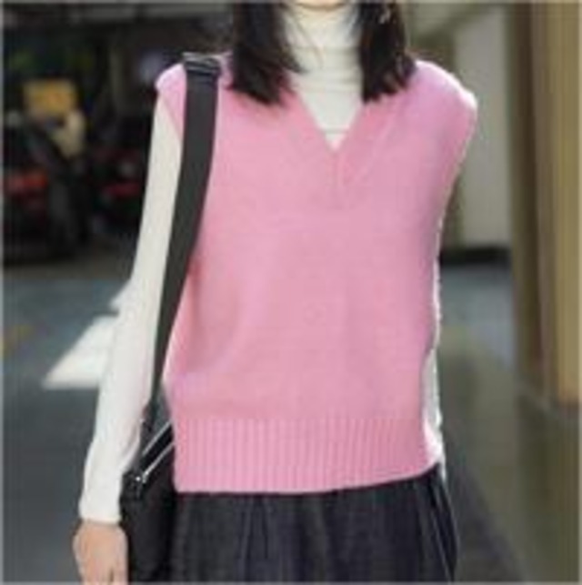 u20136 秋冬新作 レディース  カジュアル 上着 ベスト シンプル 2色 Vネック