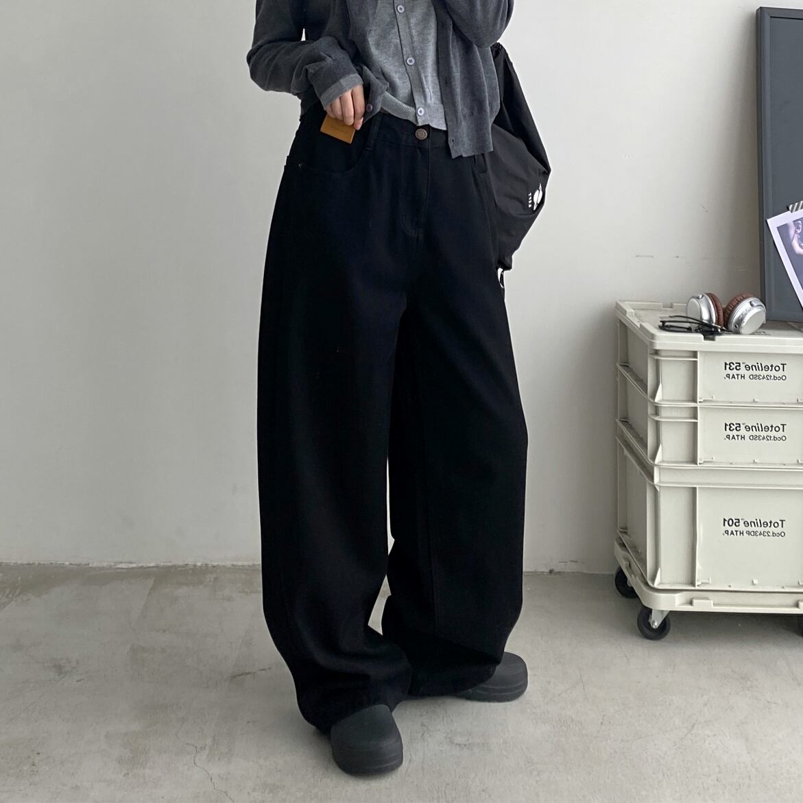 ワイドレッグデニムパンツ 00133