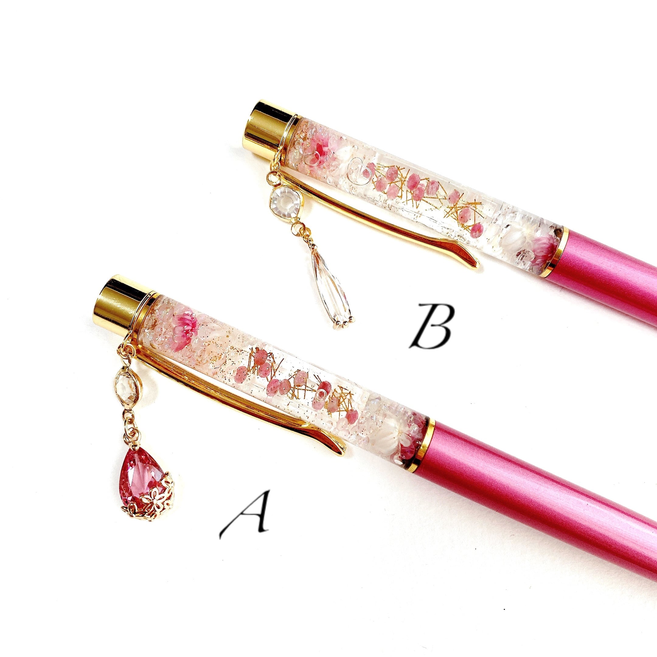 10月 誕生石 トルマリン】天然石のハーバリウムボールペン 替え