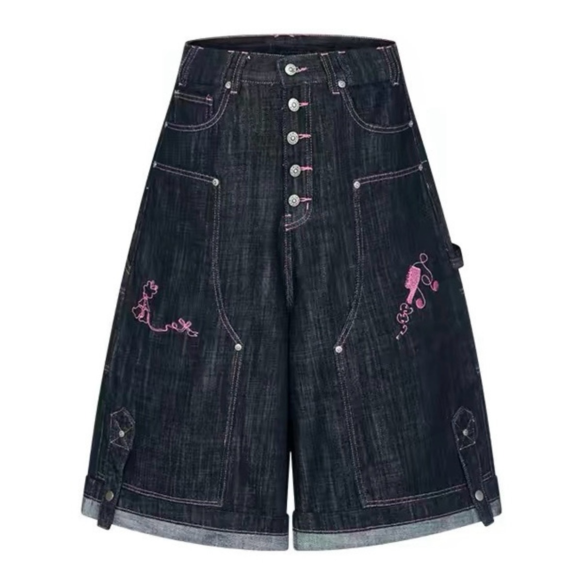[BETWEENAND] Summer Pink Stitch Retro Pants | BYORI