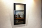 フジグラスミラー 壁掛け 鏡 ウォールミラー 黒 ミラー ドレッサー 姿見 モダン モデルルーム