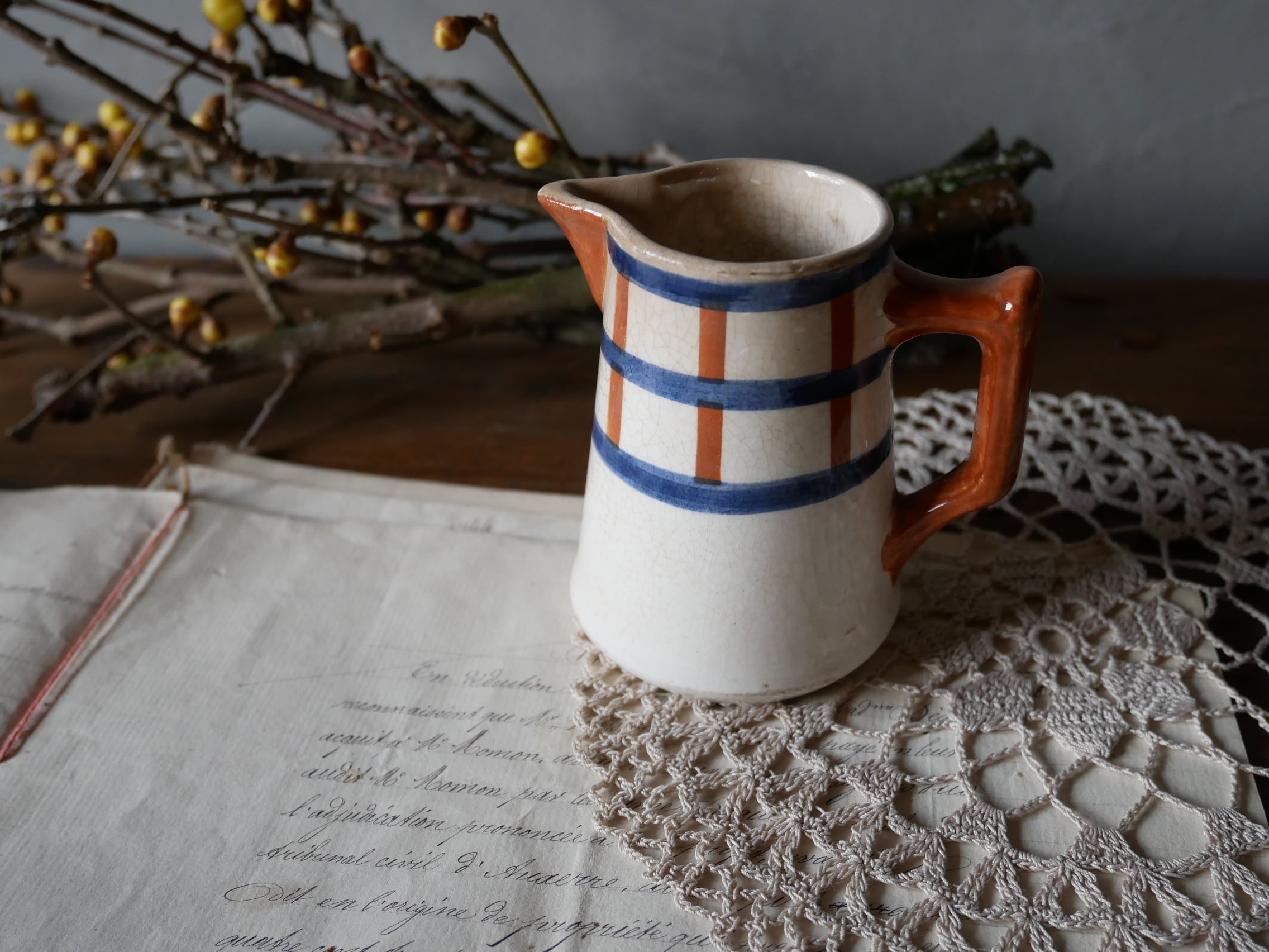 20%off クレイユモントロー ミルクピッチャー フランスアンティーク