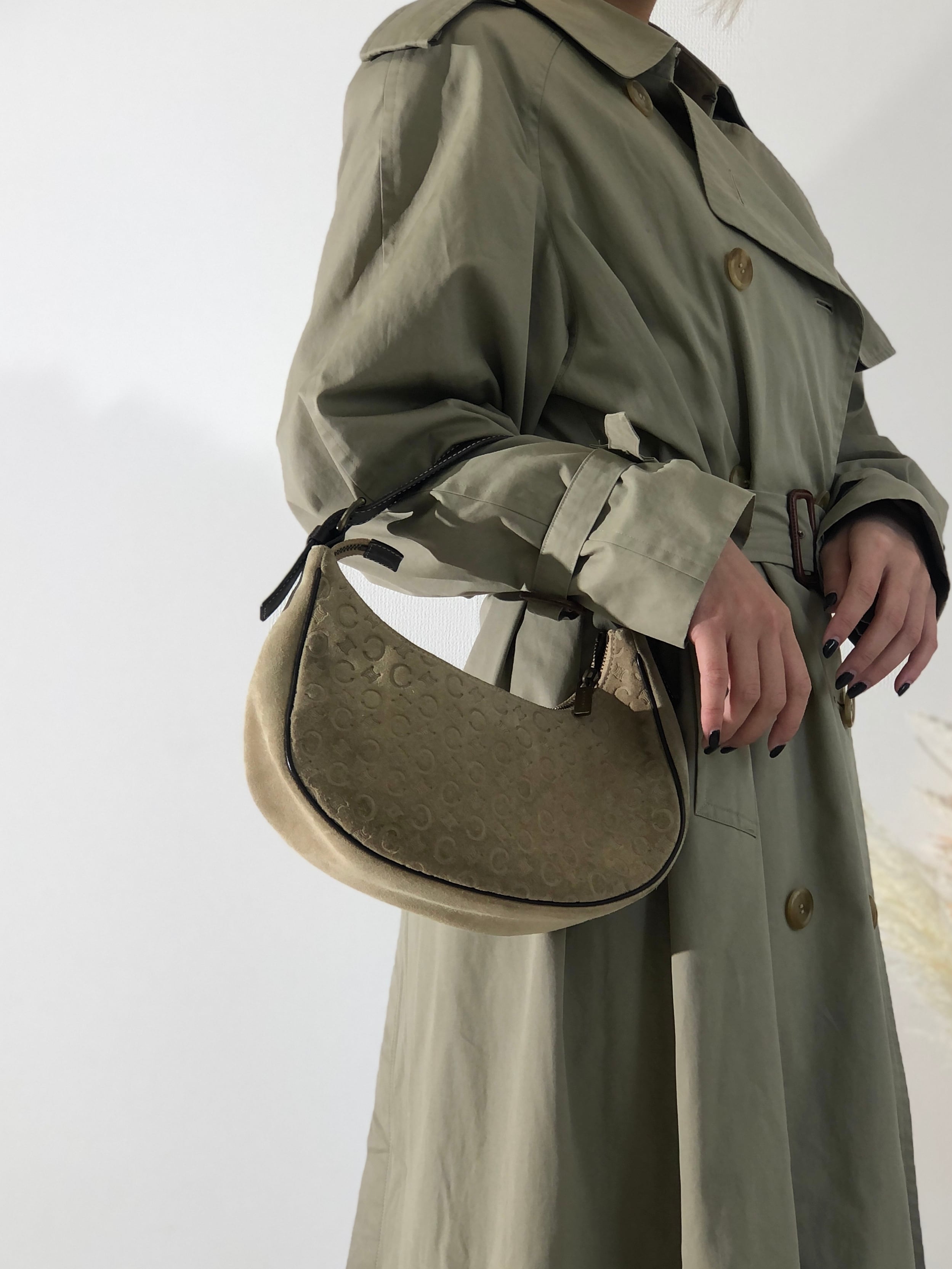 日本直送 名牌中古包 】CELINE セリーヌ Cマカダム スエード AVA 