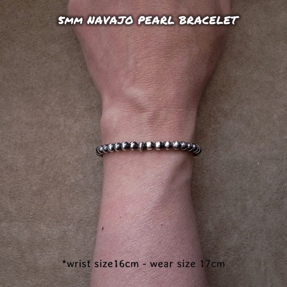 SILVER925 5mm NAVAJO PEARL BEADS BRACELET | ROSETTAPRAYER