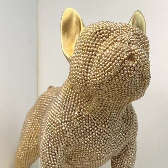 フレンチブルドッグ 置物 樹脂ビーズ キラキラ フィギュア フレンチブルドッグ 置物 樹脂ビーズ キラキラ フィギュア