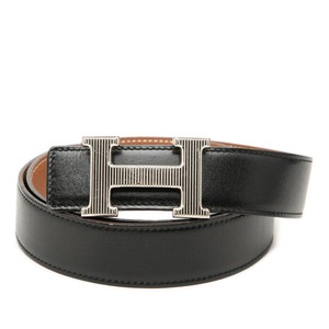 エルメス コンスタンス Hベルト ベルト サイズ：85 ブラック ブラウン ボックスカーフ トゴ メンズ HERMES 【中古】