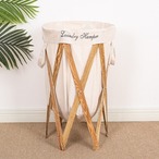 ランドリーバスケット ランドリー収納 衣類収納 収納袋付き スリム 幅42cm ２色 木製 おしゃれ 北欧