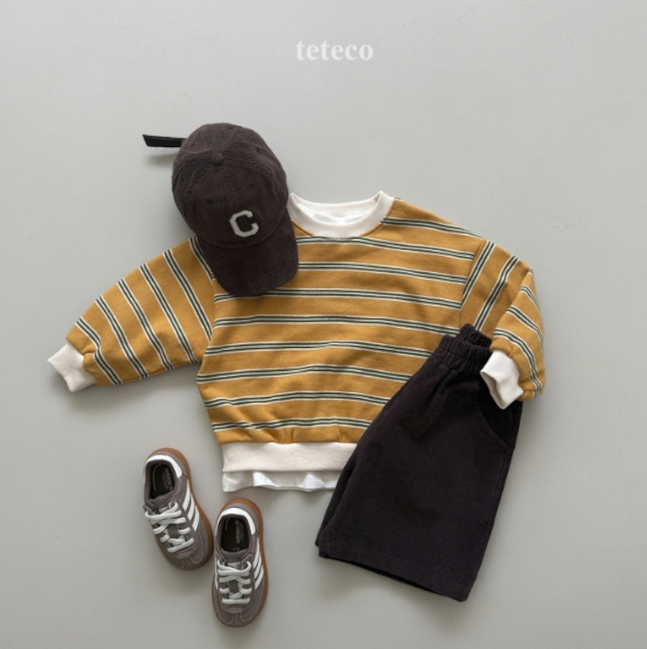 【取寄】teteco オータムストライプMTM|秋服|韓国子供服| 26/AT