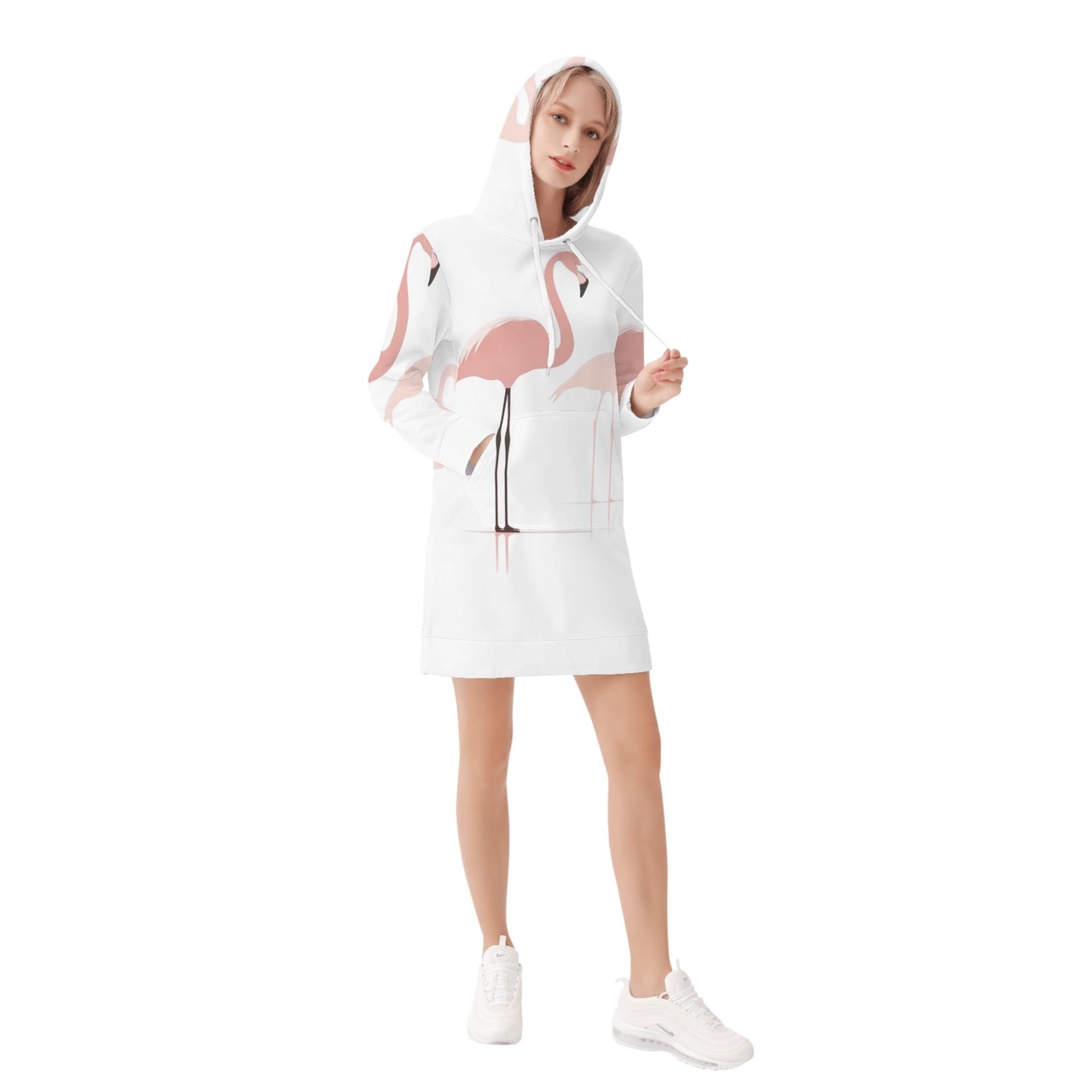 Women's Casual Hoodie Midi Dress 4847