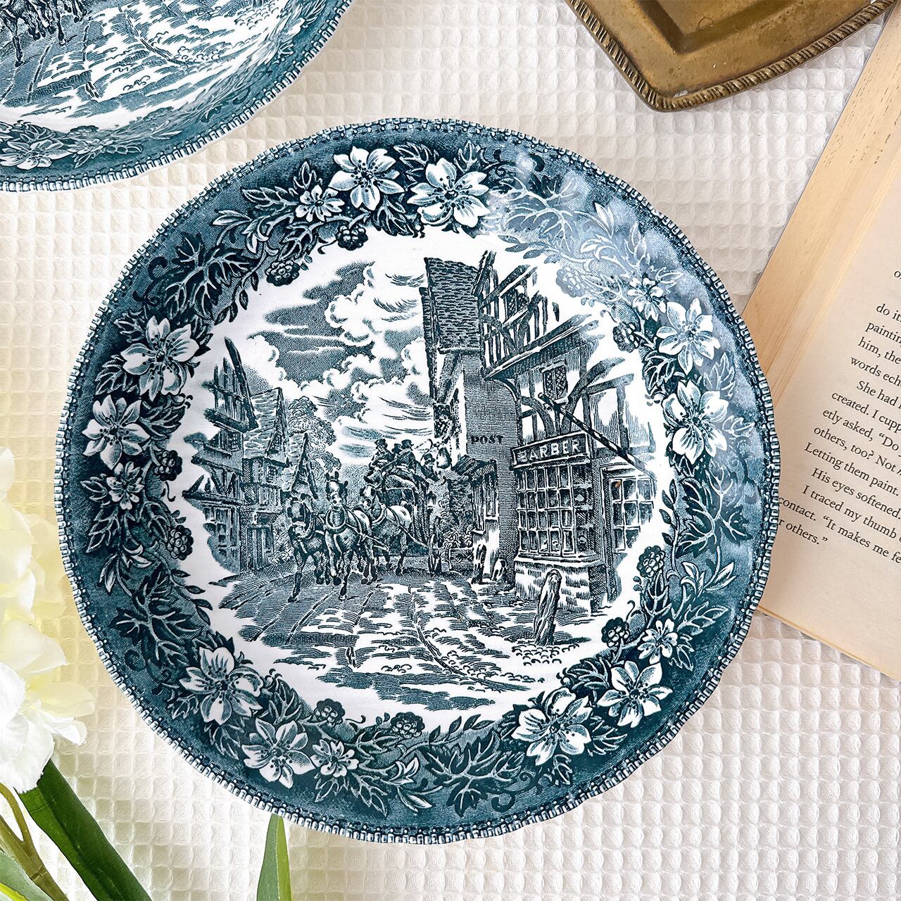 NARUMI ナルミ HELIOS 小花とリボンのケーキプレート | piéce antique