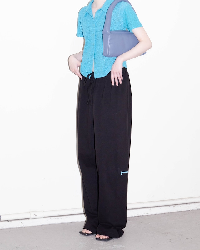 2000s neon zip wide-leg sweatpants