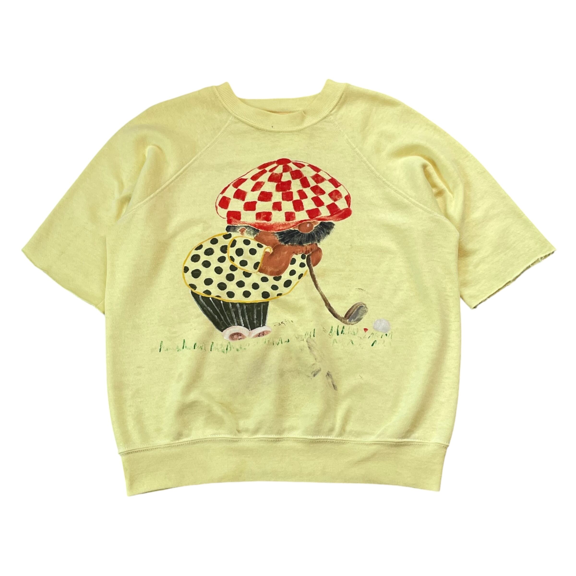 80s BW "HAND PAINT" cutoff S/S sweat