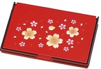 36-2508 携帯名刺＆カードケ－ス 朱 福桜 Portable Name Card Case w Cherry Tree