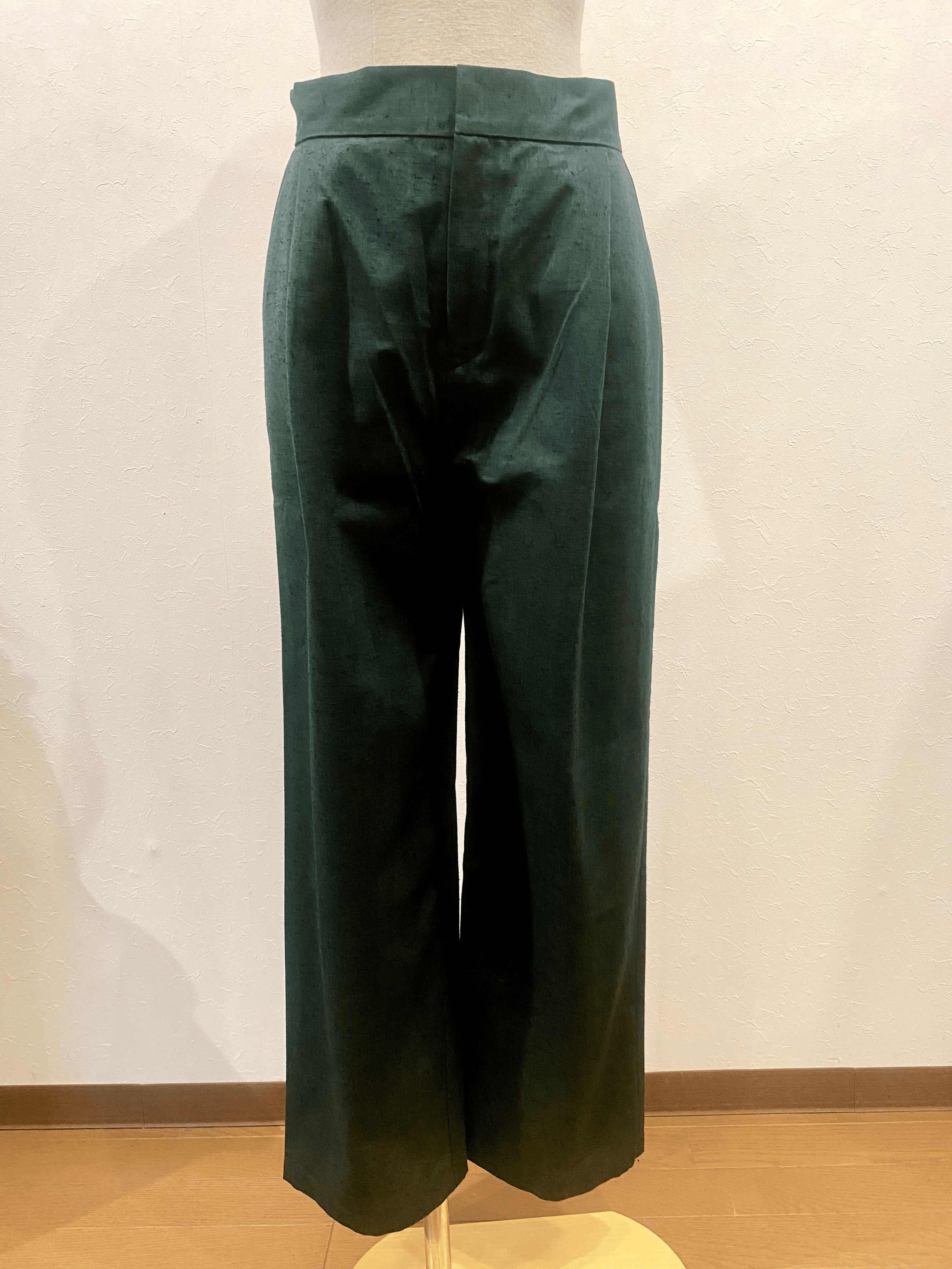 ブレンドオオリジナルワイドパンツ　深いグリーン