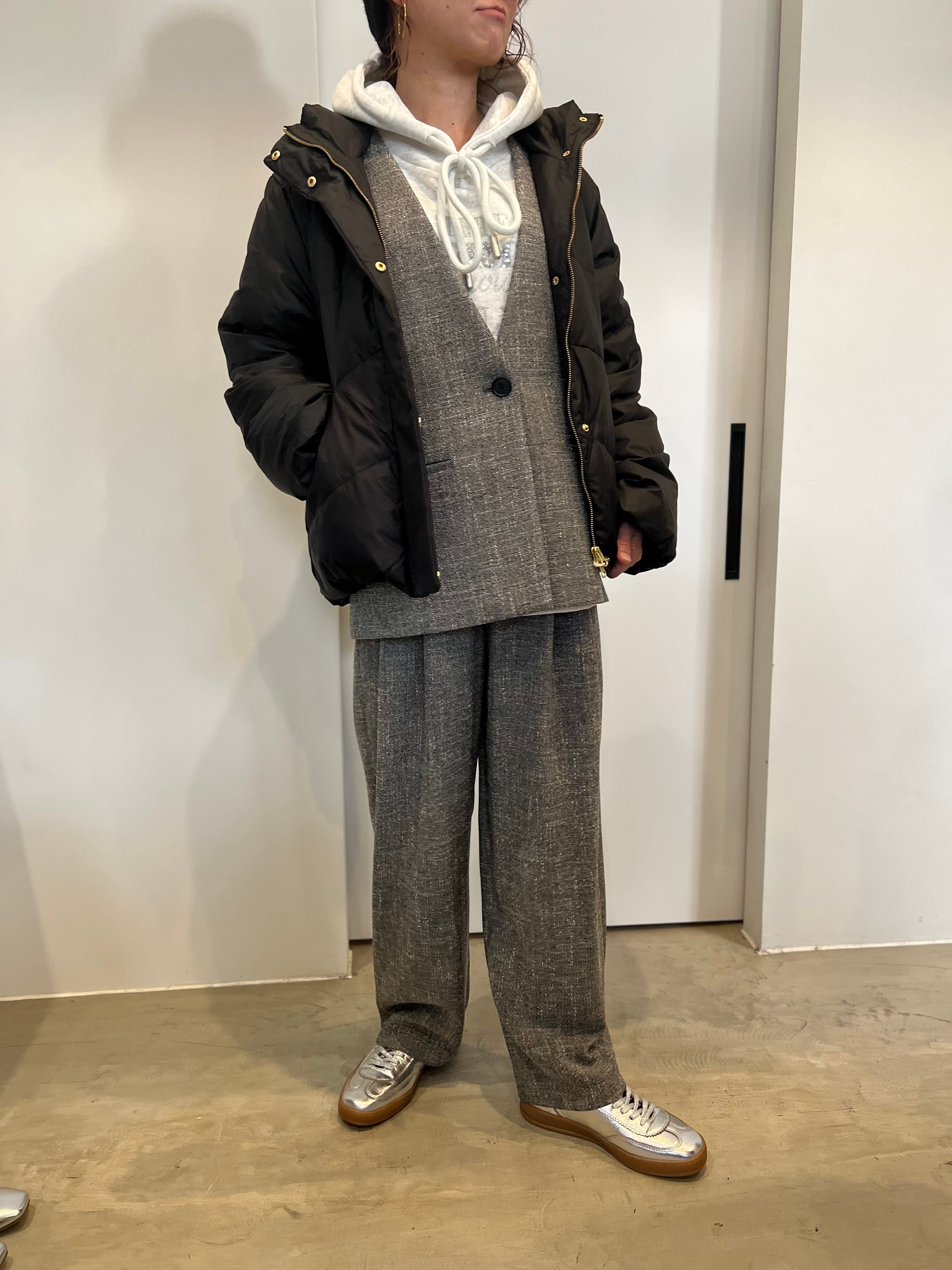 【PASSIONE】セットアップ可 ツイードライクツータックパンツ 536609