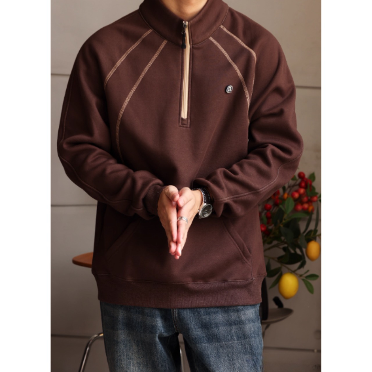 ハーフジップスウェット　TB1714・画像6