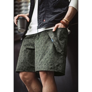 アメリカンレトロ迷彩プリントショートパンツ 225102