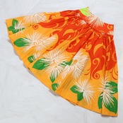 【ハワイ製 フラダンス衣装】オレンジ Pukalani Fashion スカート 鮮やか 華やか ホワイト 白 緑 グリーン ハワイアン アロハ