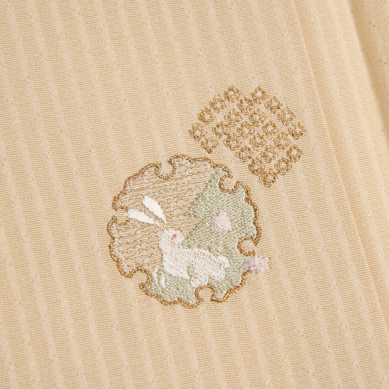 雪輪とうさぎと月の模様 刺繍小紋 袷着物【中古】 | かわの屋