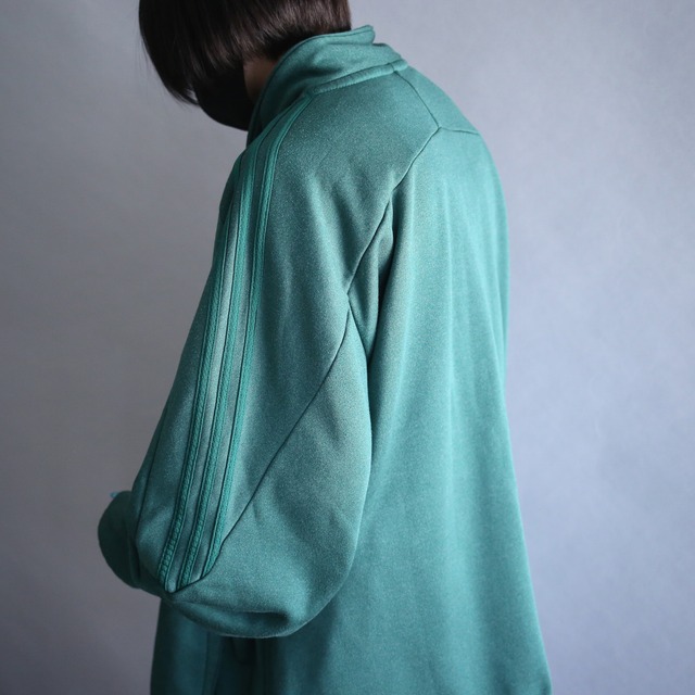 "adidas" XXXL super over silhouette sleeve 3-line one-tone half-zip sweat pullover