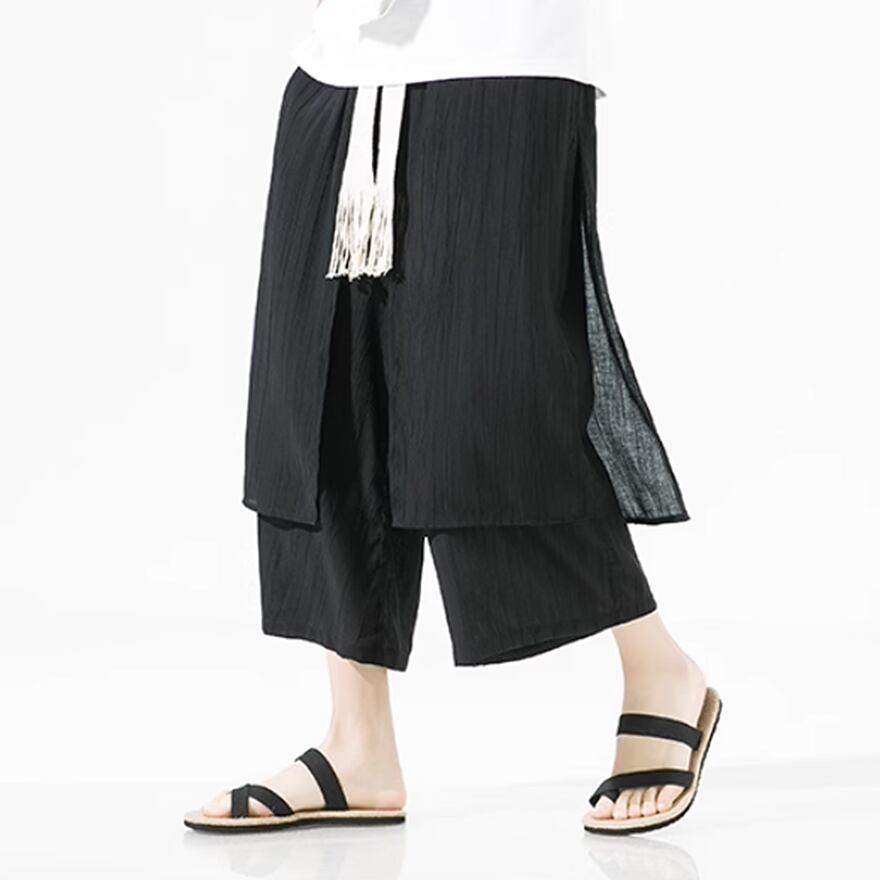 サブカル 服 地雷系 通販 メンズファッション 9分 パンツ チャイナ風 エスニック レトロスタイル ストリート系