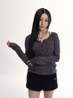 3/5発売新作☆もごつセレクト【AS''ON】ATLANTA POCKET TEE / CHARCOAL