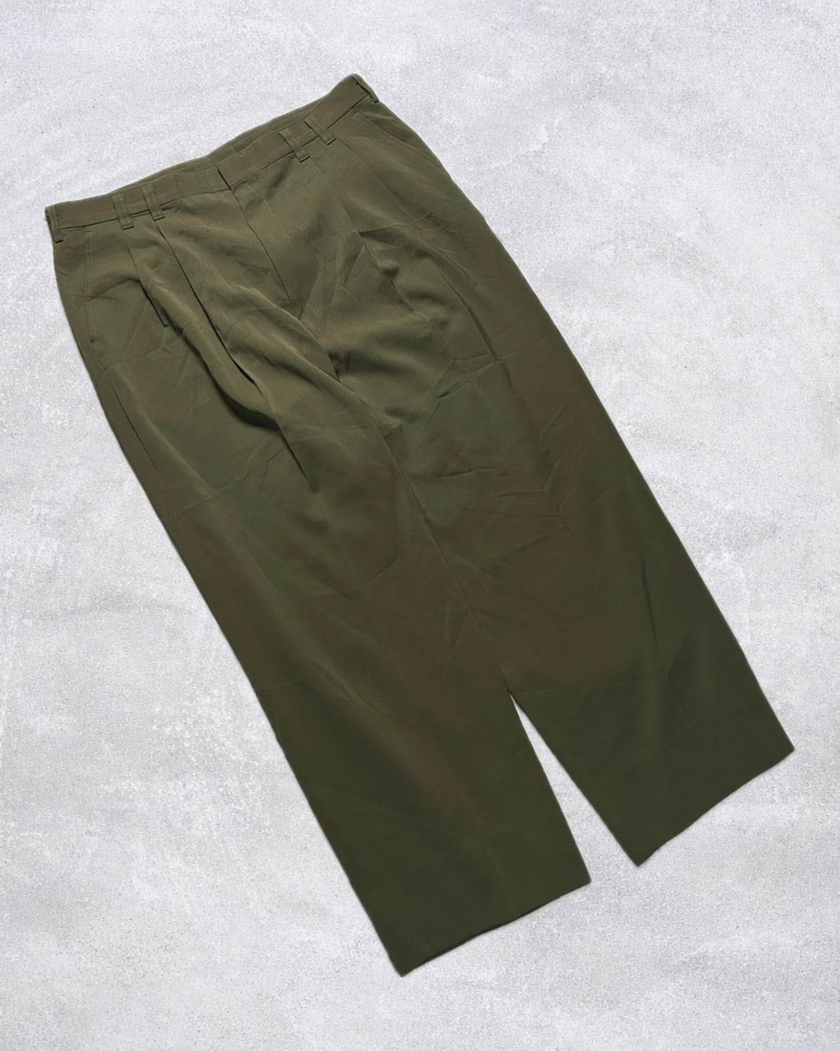 BALENCIAGA Olive Luxe Drape Wide Trousers | Jurell