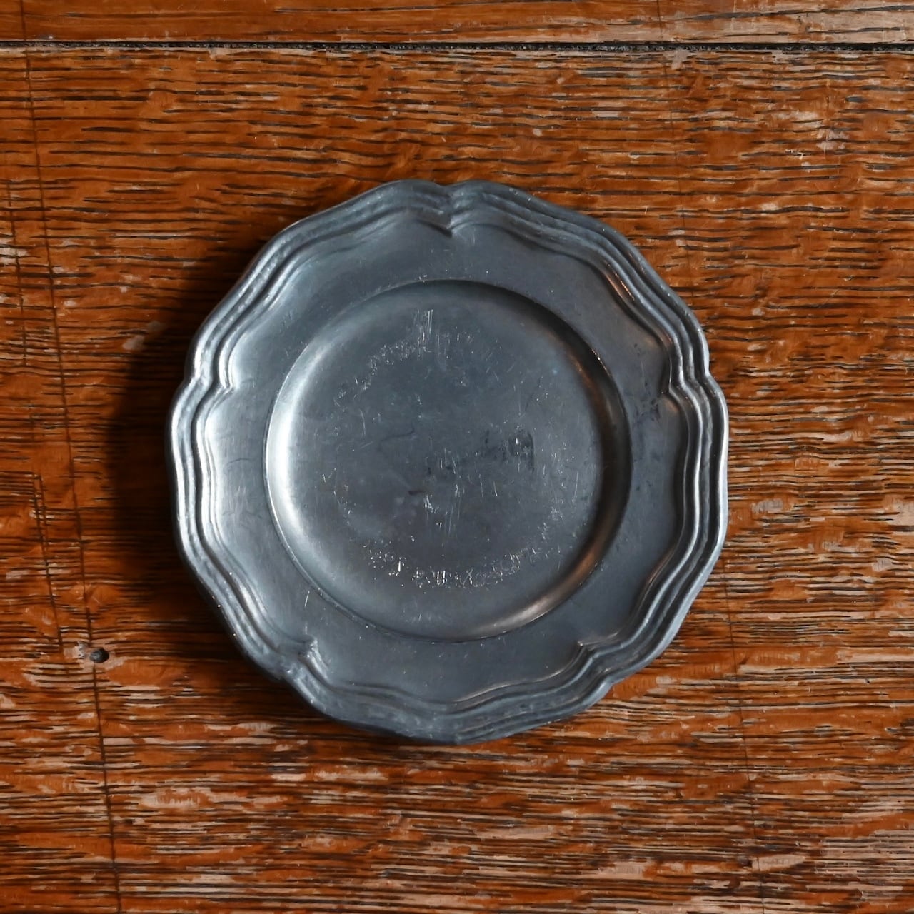 アンティーク ピューター プレート 皿 フランス 18 - 19世紀 17-18世紀 フランス ワイドリム ピューター皿 / Wide Rim Pewter