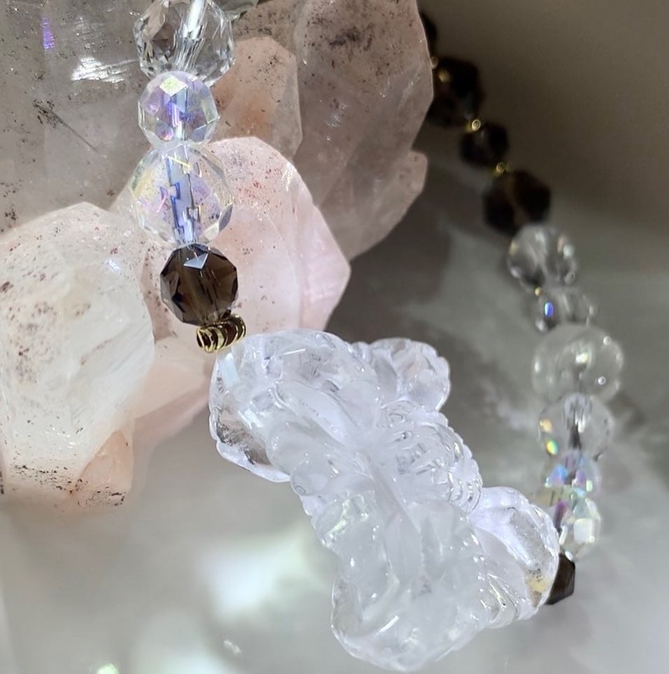 金運☆魔除】レインボー☆スモーキークォーツ☆天然石パワーストーン