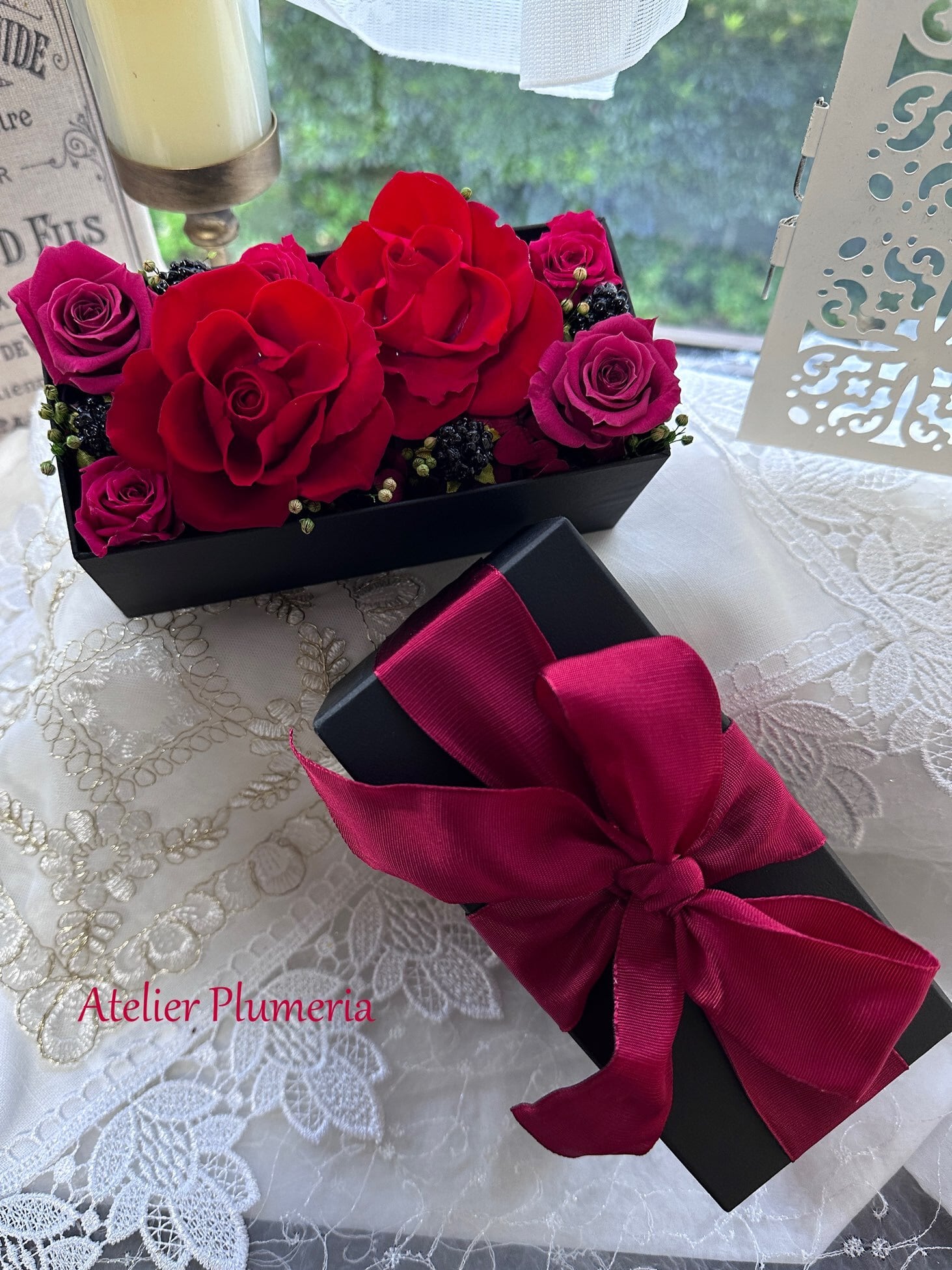 薔薇/ROSE/ローズ 雑貨好きな方に！ 薔薇テープなど★11点SET★新品 薔薇好きな貴方へ贈る～レッドローズのギフトボックス