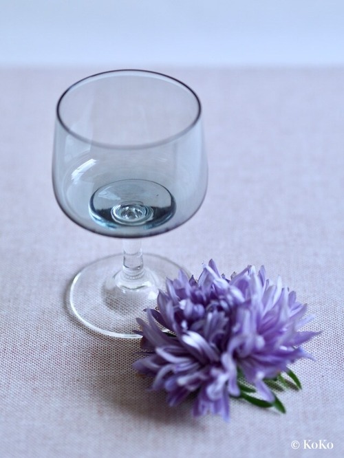 【Vintage】デンマーク ブルーグレーのカクテルグラス(port wine)