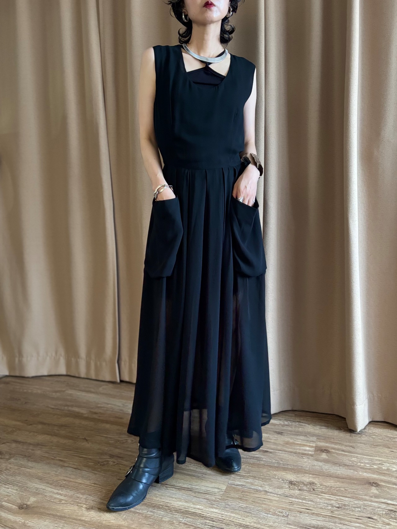 MADE IN ITALY black sheer dress-5138-7