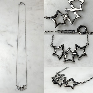 TIFFANY silver triple star pendant necklace