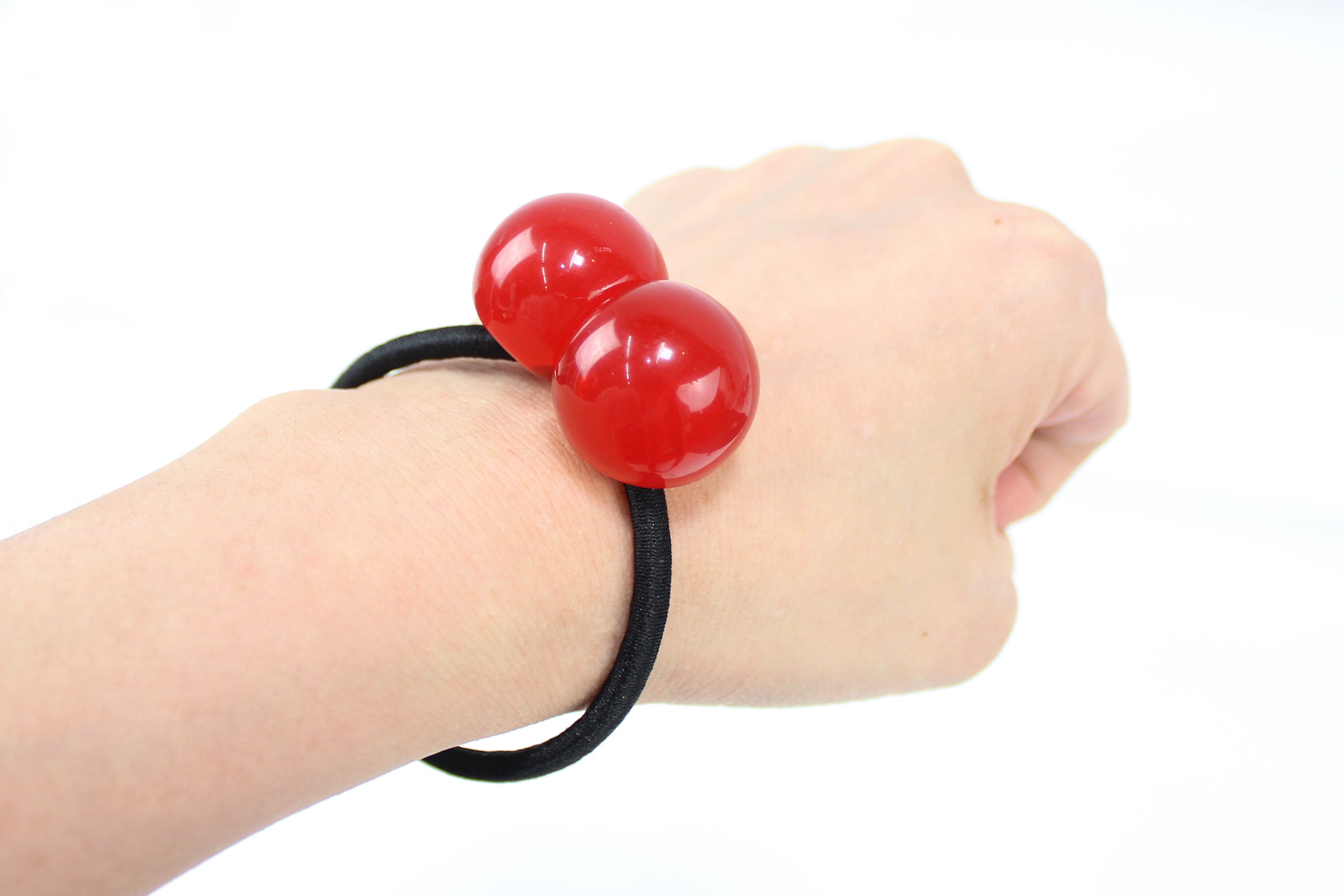 コスプレアイテム 赤色ボンボン さくらんぼ 髪飾り ヘアゴム ☆幼児