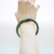 【内径 約60mm】 komaru green 翡翠バングル A貨翡翠 jd_bg1547