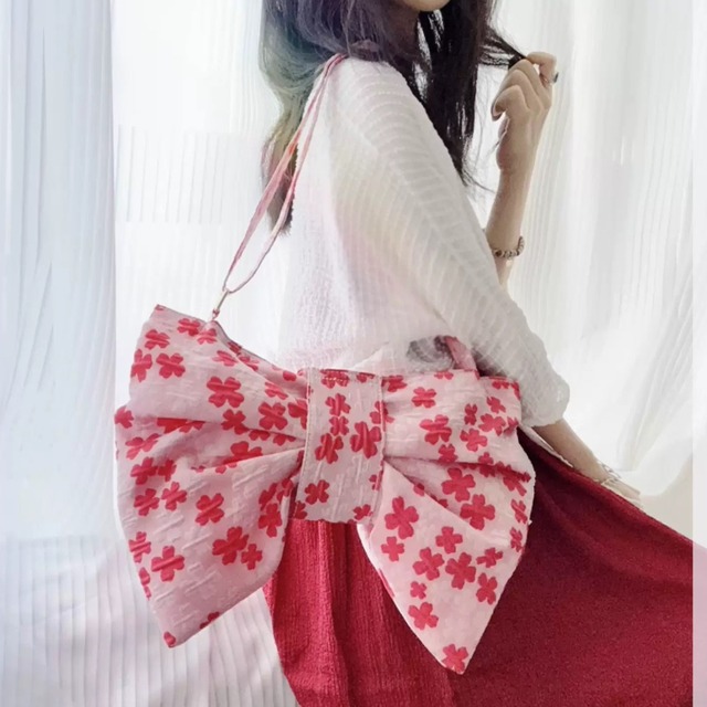 cute small ribbon shoulder bag 【3color】0745