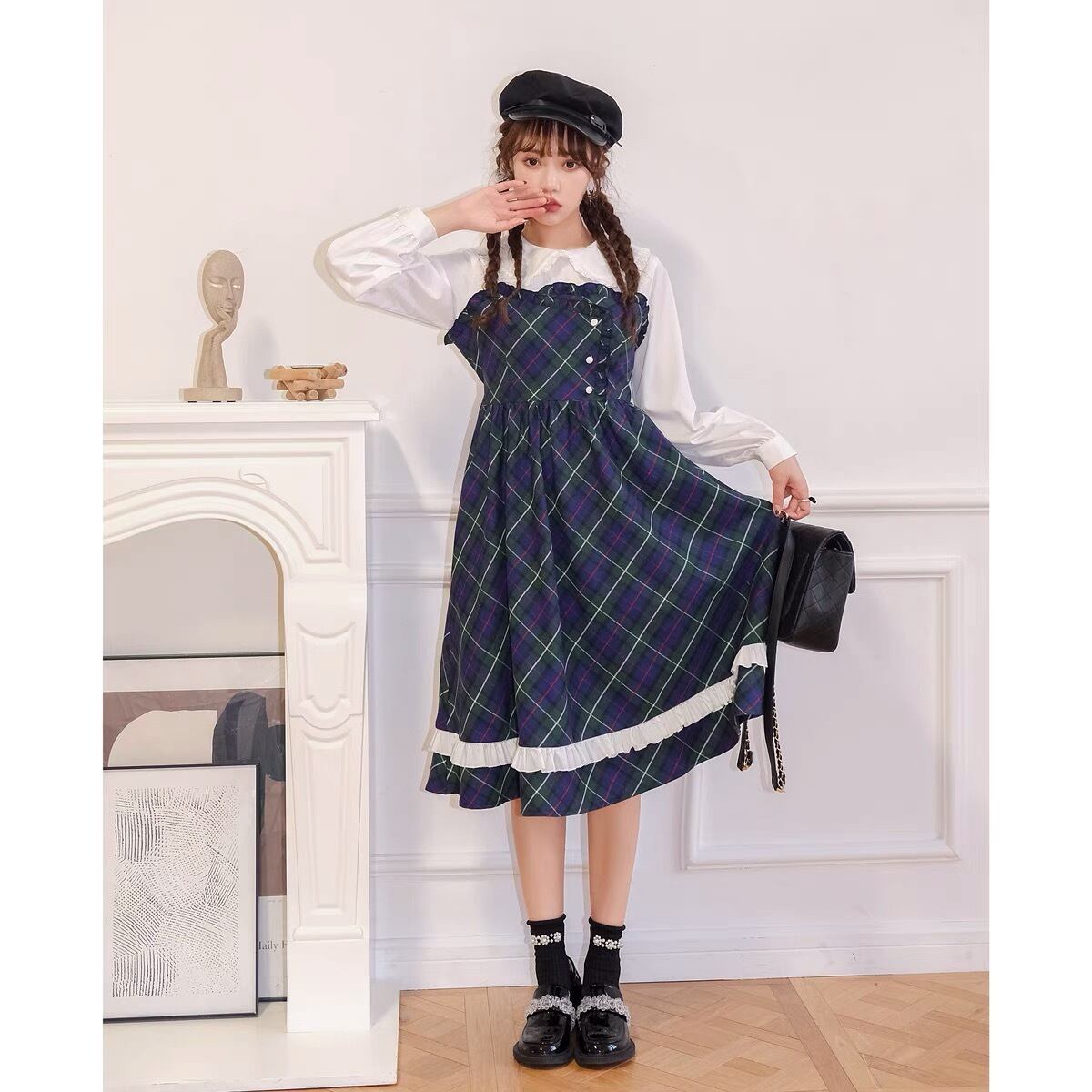 ワンピース　チェック　ネイビー　ワンピース　制服　スクール　パンダ　セーラー　プリーツスカート ワンピース　ブラウス　ガーリー　丸襟　ピンク　 ワンピース　XL XXL 黄色　エレガント　可愛い　リボン　黄色　ワンピース　パーティー　ドレス　お嬢様　　フラワー　花柄　可愛い　ゆったり ベージュ　 リボン