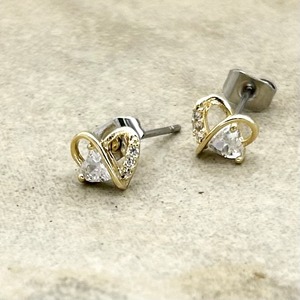 チタンポストピアス：アークハート　ピアス　チタンピアス