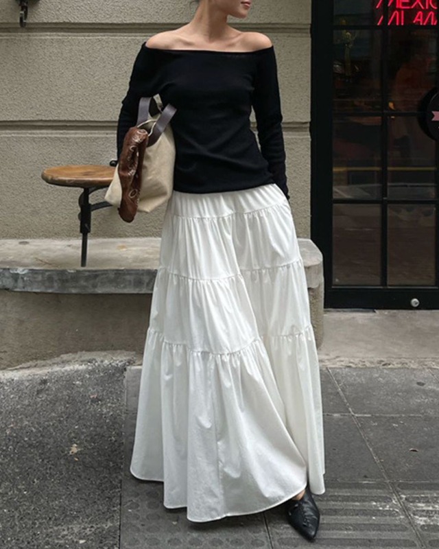 ティアードロングスカート　A25051