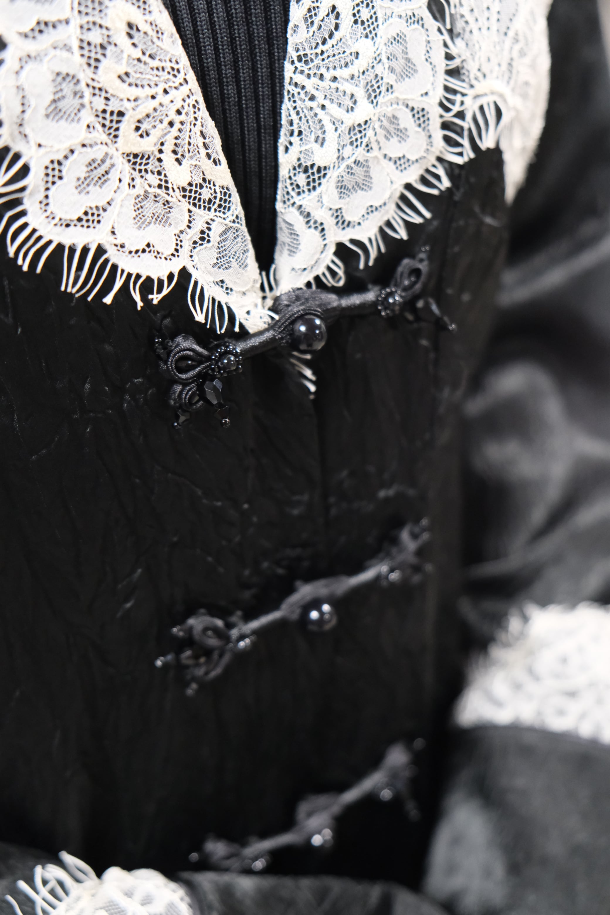 Tanaka Daisuke】lace collar sleep china button shirt | loop